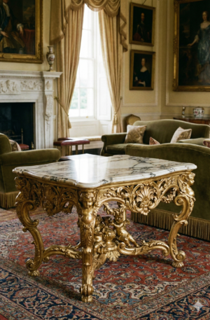 Baroque Marble & Gold Coffee Table